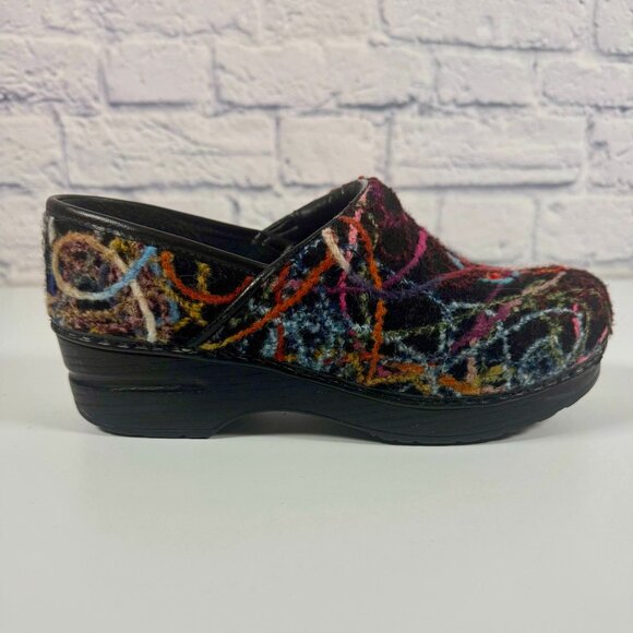 Dansko Scribble Yarn Felt Clogs Artsy Multicolor Slip On Chunky US Size 7.5 - Picture 1 of 8